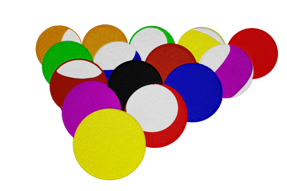 Billiard Balls Embroidery Design