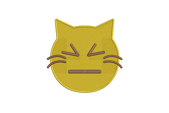Cat Emoji Embroidery Design