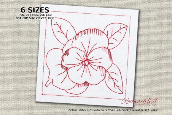 Pansy Flower Embroidery Design